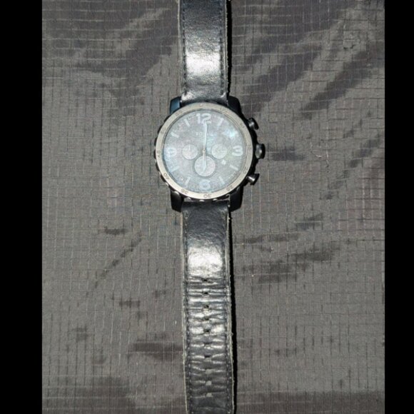 Fossil Nate Chronograph Black Leather Watch - JR1354 - Picture 2 of 5